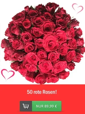50 rote Rosen!