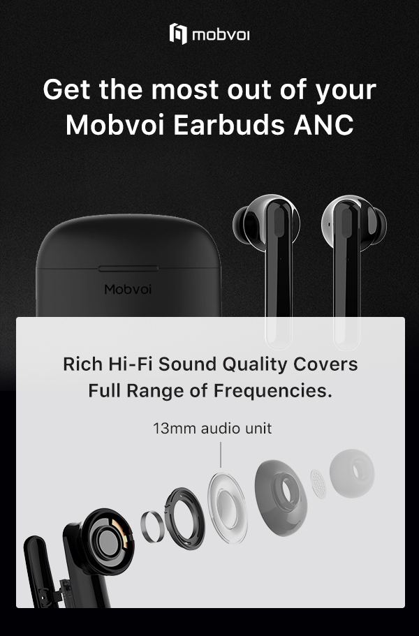 Mobvoi Mobvoi Earbuds ANCBuilt for All Conditions. Milled