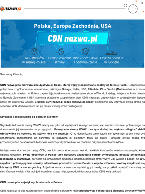 Pierwsza sie CDN w Polsce dostpna dla wszystkich!