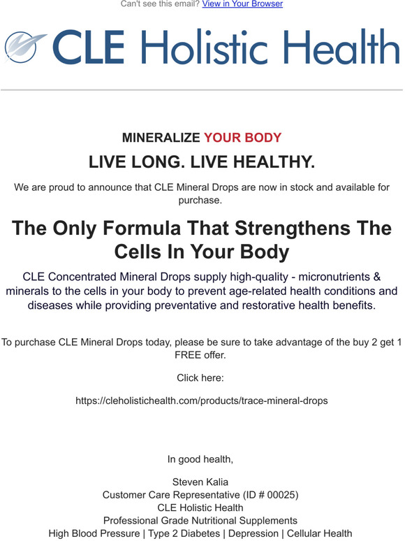 NEW SHIPMENT _ CLE MINERAL DROPS