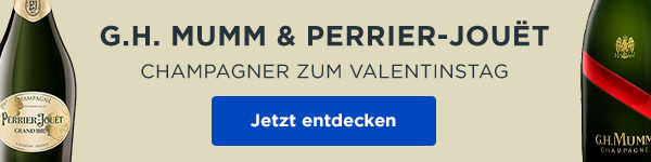 G.H. Mumm & Perrier-Jouët: Champagner zum Valentinstag