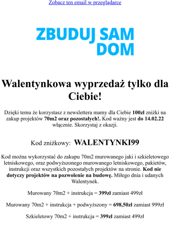 Dom 70m2 na Walentynki dla Ciebie! Budujemy?