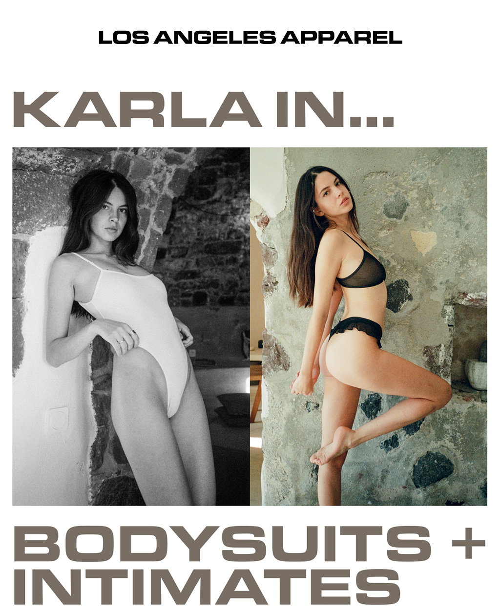 Los Angeles Apparel: Karla in Bodysuits + Intimates