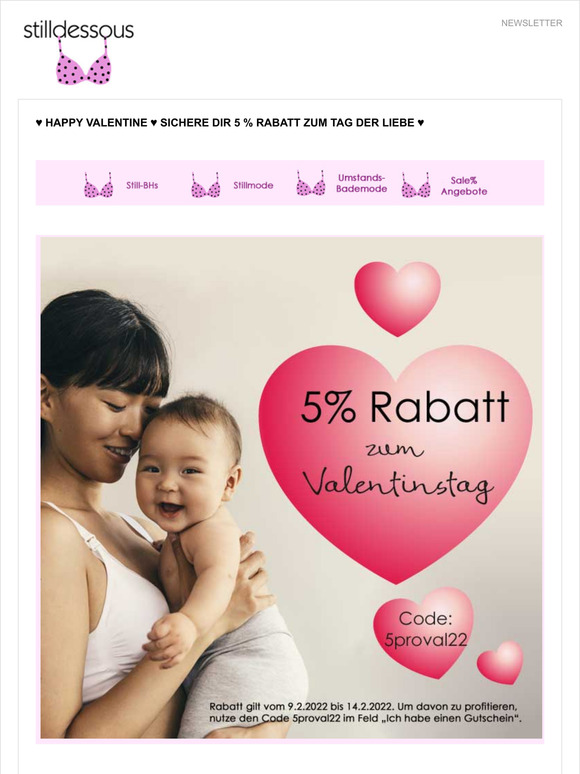   Happy Valentine  sichere Dir 5 % Rabatt zum Tag der Liebe 
