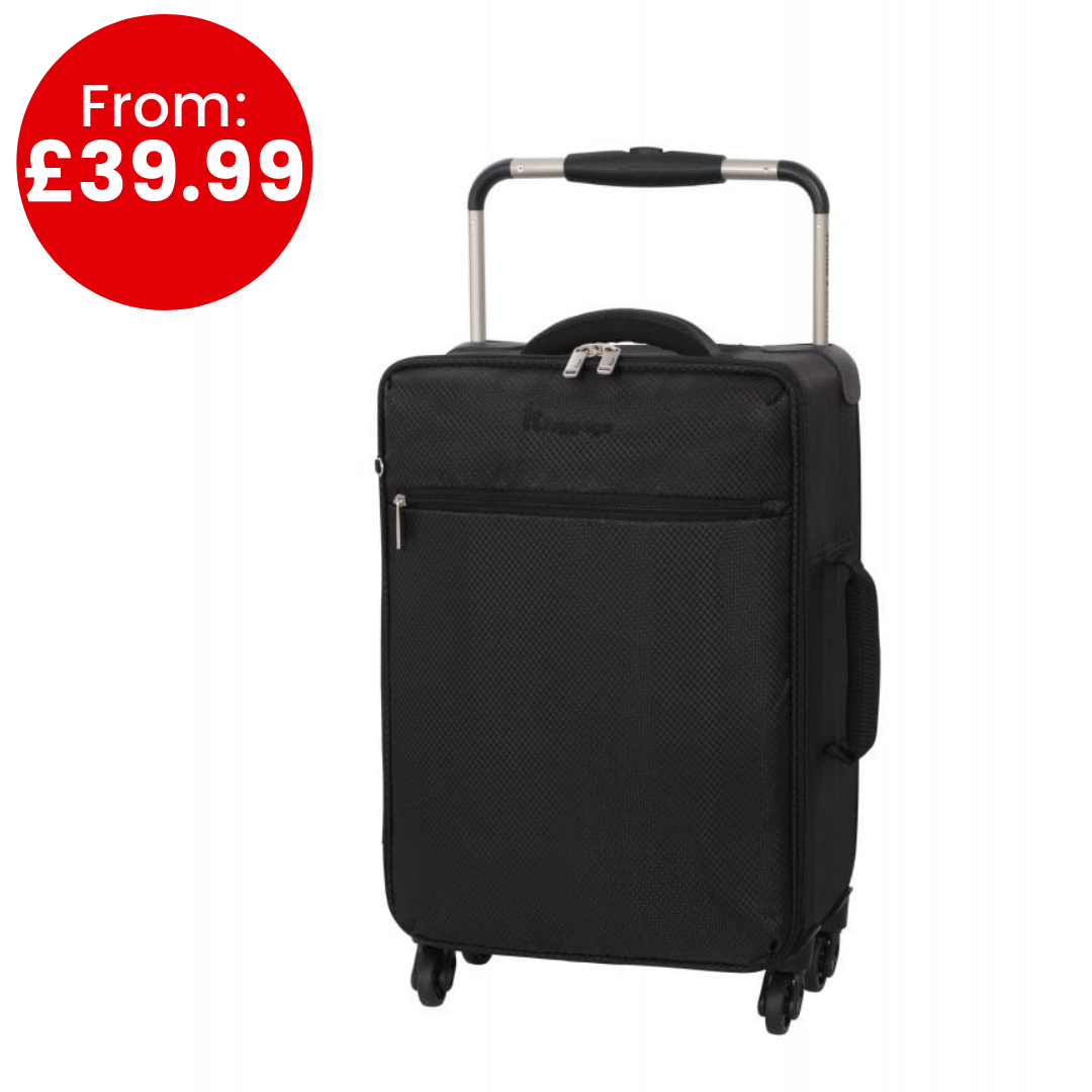 IT Worlds Lightest 4 Wheel Luggage- Black