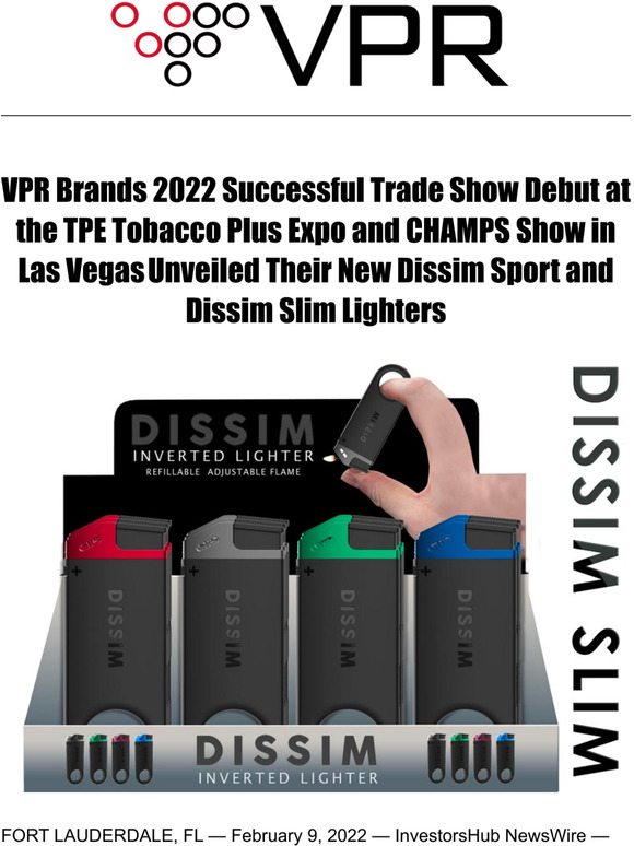 VPR Brands, LP VPR Brands 2022 Successful Trade Show Debut at the TPE