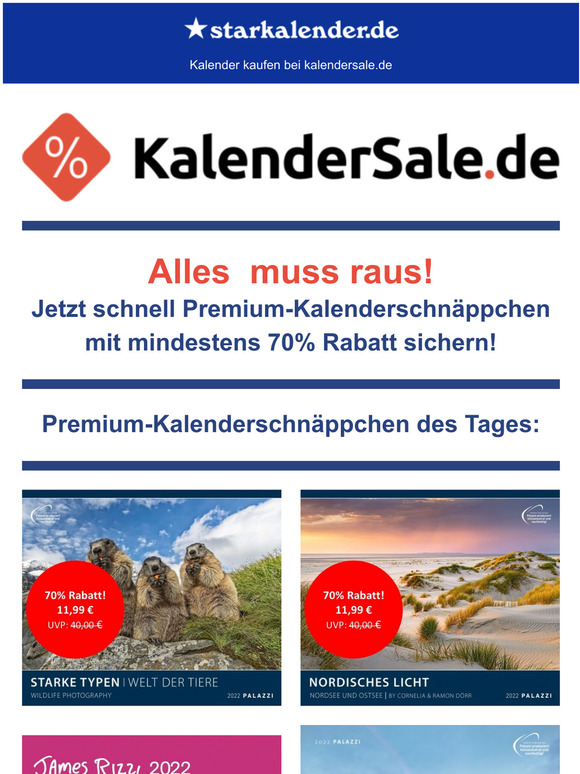 starkalender.de - Kalenderversand: Premium-Kalender maximal reduziert