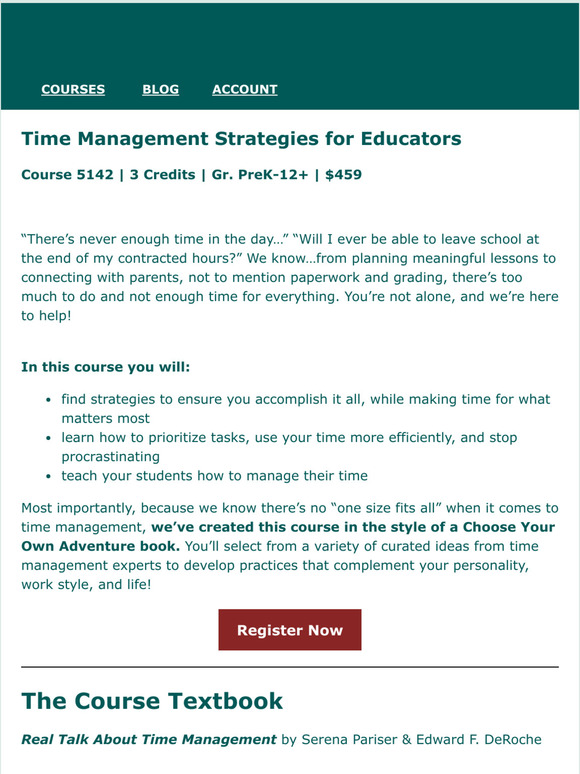 Learners Edge New Course Time Management Strategies for Educators