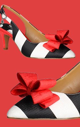 Gosalyne red black and white striped pump