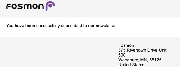 Newsletter subscription success