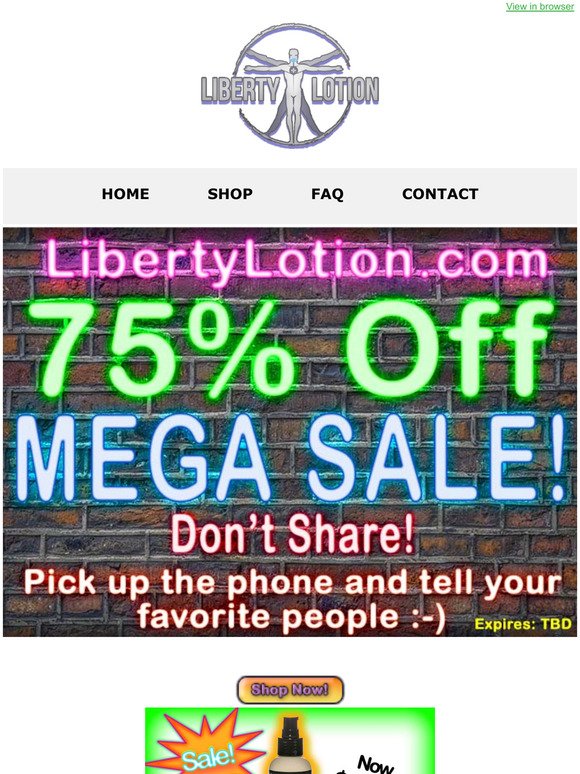 75% OFF MEGA SALE!