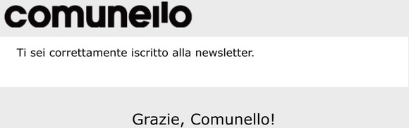 Iscrizione alla newsletter confermata