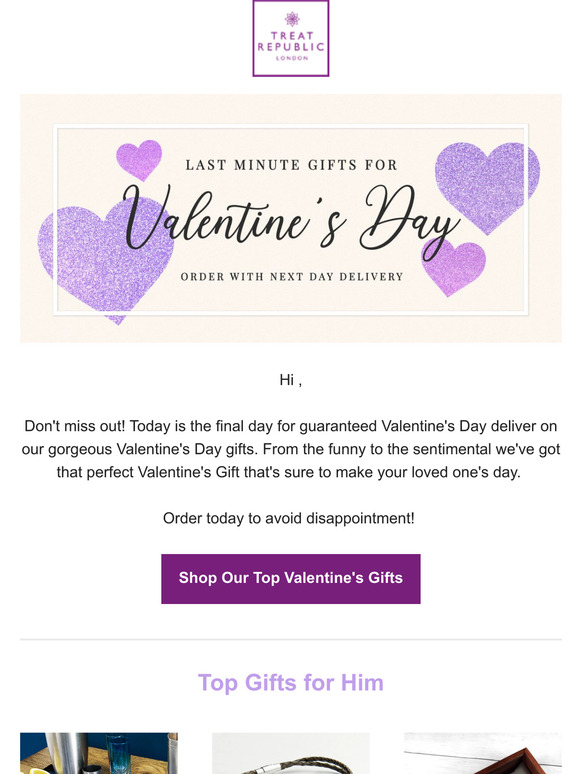 Last Chance for Personalised Valentine's Day Gifts!