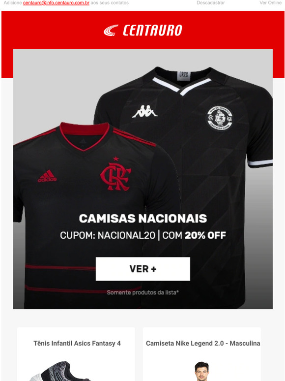 camiseta nike infantil centauro