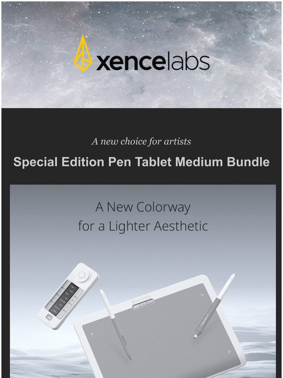 Xencelabs The Xencelabs Pen Tablet Medium Bundle SE (Nebula White) is now available for pre