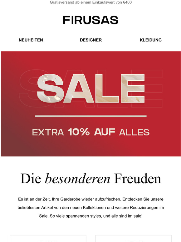 Verwhnen Sie sich mit 10% extra