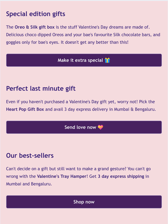Express delivery with 10% off on your last minute buy for bae!