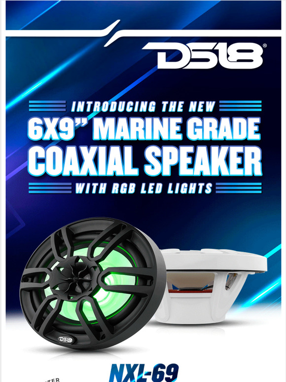 DS18 Introducing the New 6x9" Marine Grade Coaxial Speaker With RGB