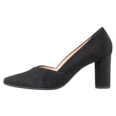 9-10 7502 Business Stylish Pointed Toe Suede Court Shoes in Black Suede