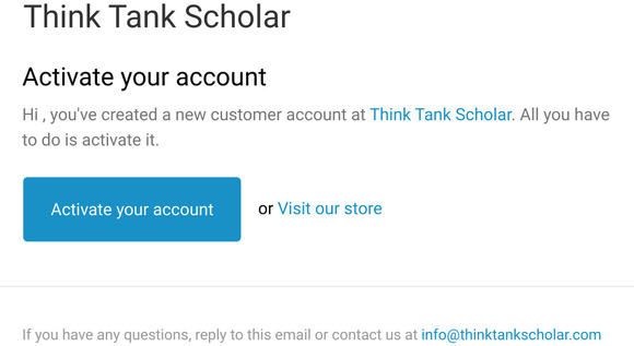 Customer account activation
