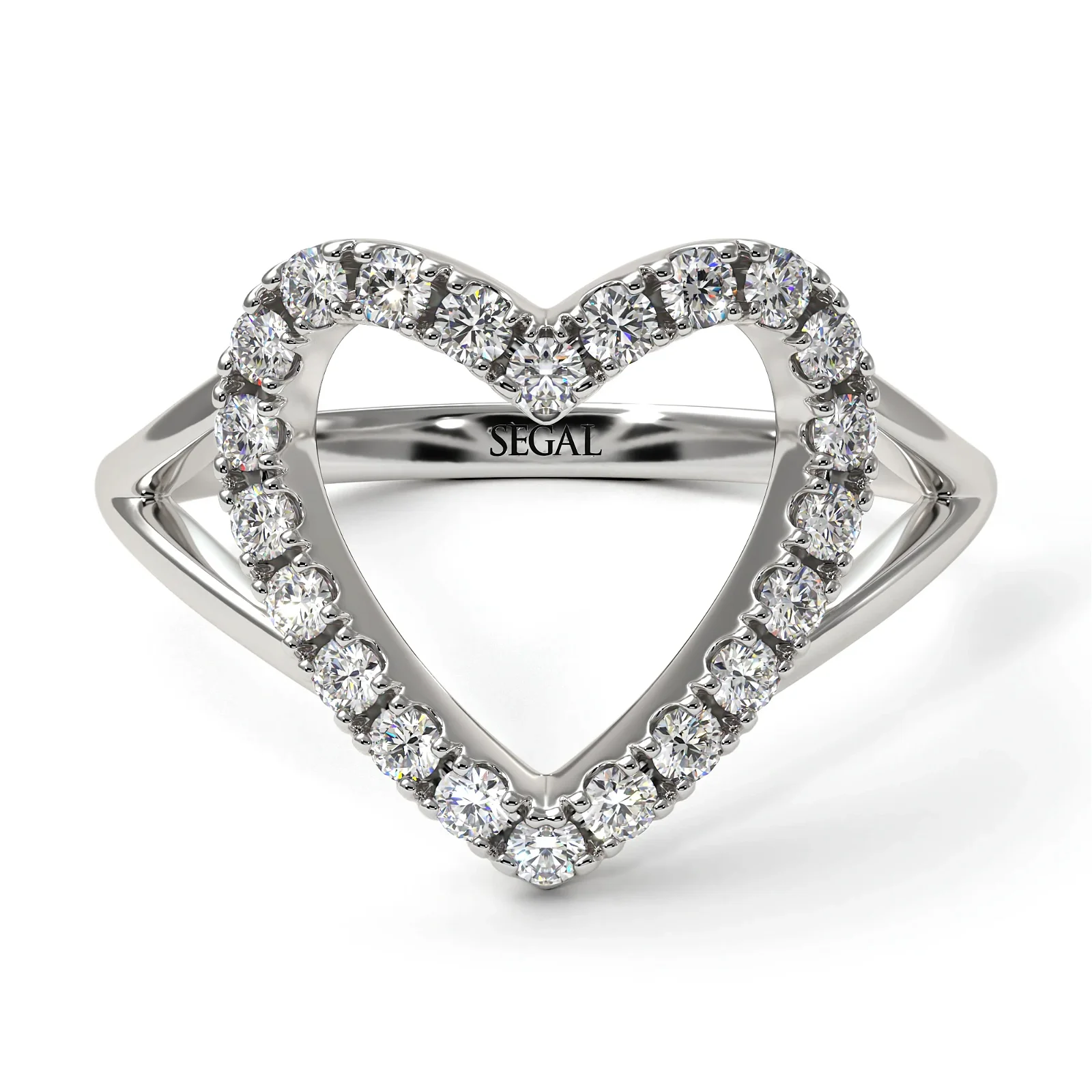 Image of Split Shank Heart Diamond Ring - Delaney No. 3