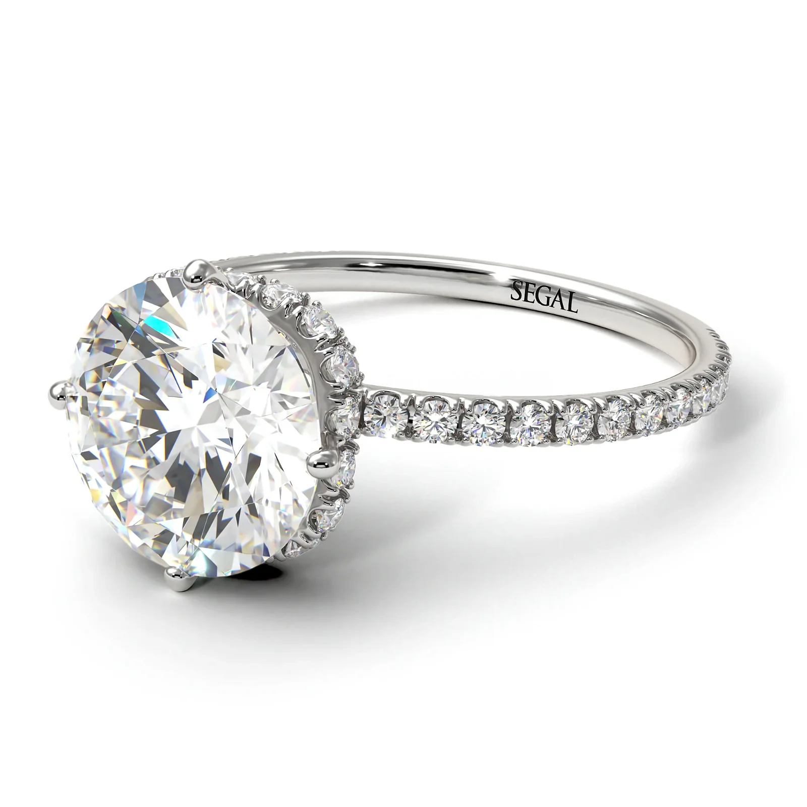 Image of Double Hidden Halo Diamond Engagement Ring - Angelina No. 3