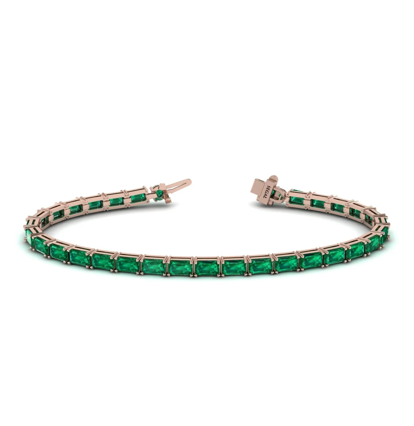 Image of Emerald Cut Emerald Tennis Bracelet - Rachel No. 5