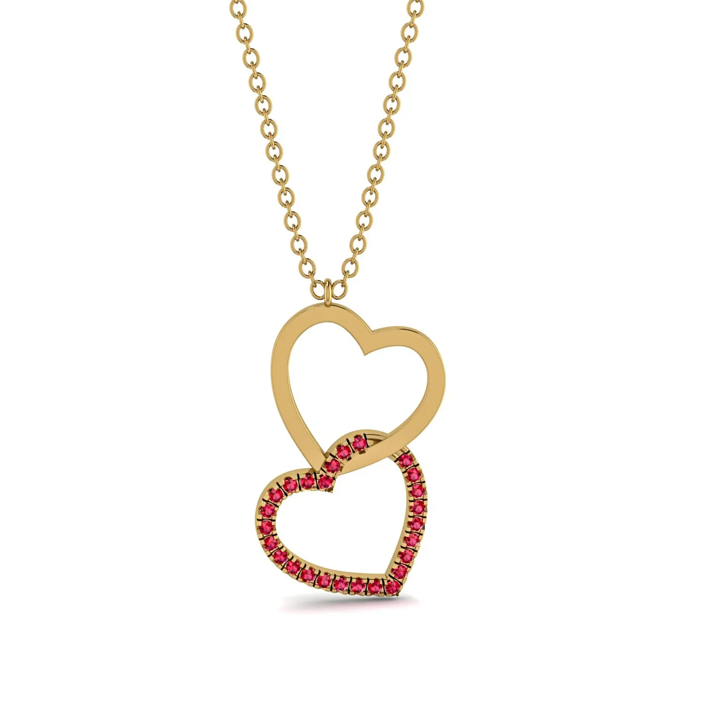 Image of Interlocked Hearts Ruby Necklace - Wendy No. 10
