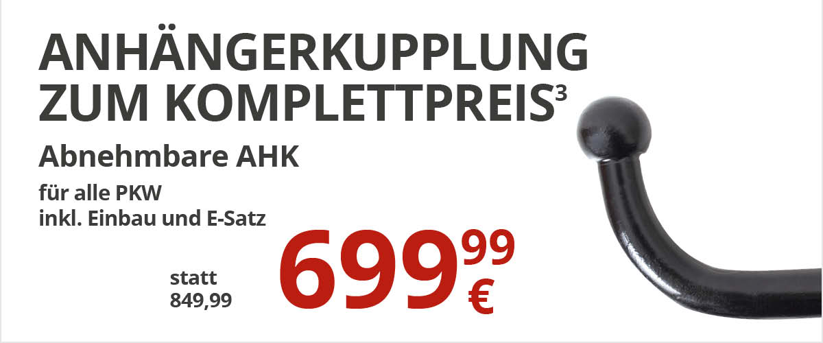 Anhängerkupplung zum Komplettpreis