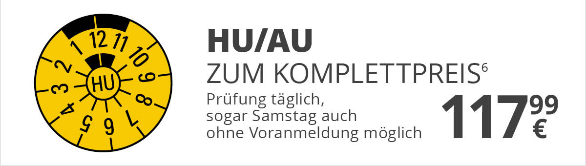 HU/AU 117,99€_Prüfung täglich, sogar Samstags auch ohne Voranmeldung möglich