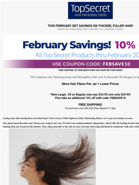 A February Coupon for YOUR INSTANT THICKER/FULLER/DENSER HAIR