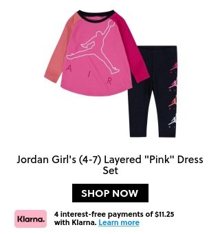 Jordan Girl's (4-7) Layered "Pink" Dress Set