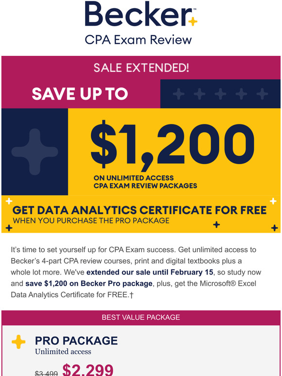 Becker [EXTENDED] Data & Analytics certificate FREE with Becker CPA
