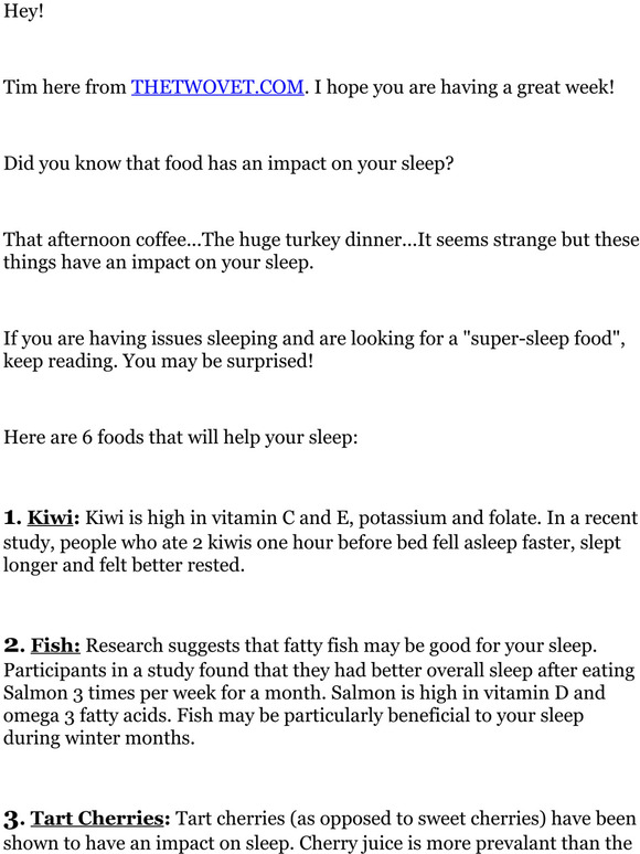 That food helps me sleep better?