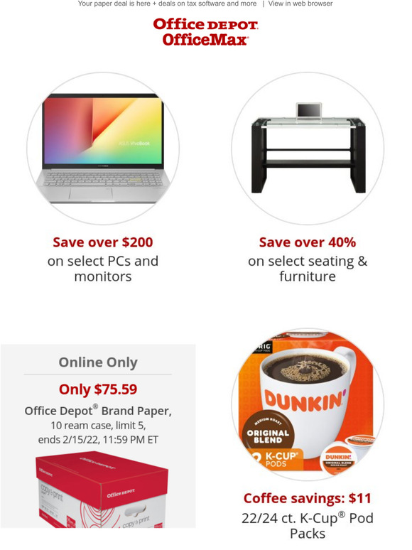 Office Depot® OfficeMax® Click to view > > Save Over 200, On Select Pcs And Monitors... Milled