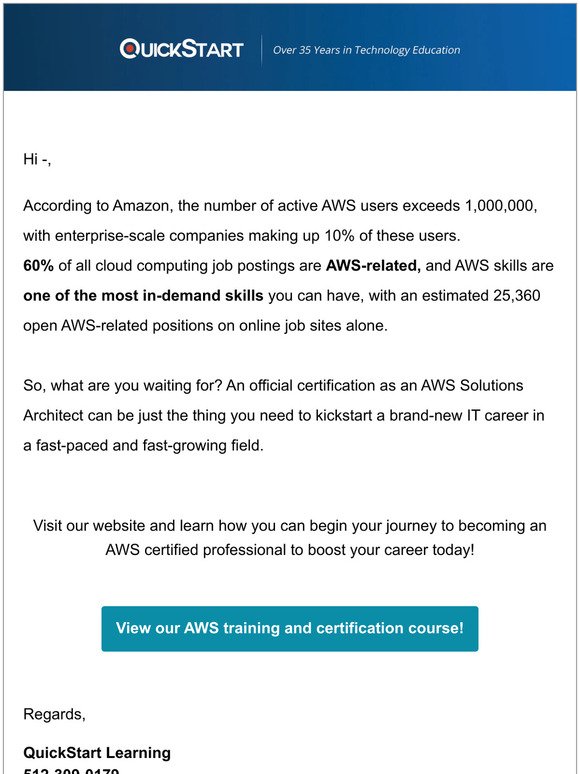 Many AWS Jobs, But Only One You