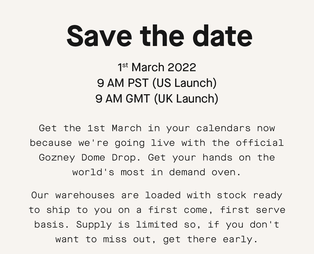 Save the date