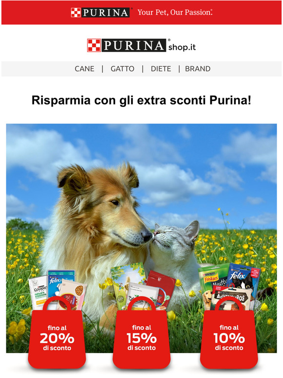 Ciao, per te sconti fino al 20% con Purina!