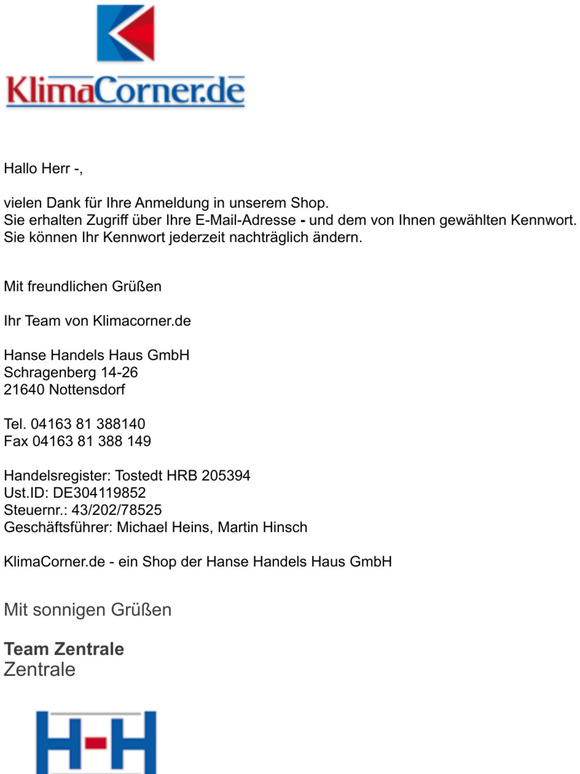 Ihre Anmeldung bei Klimacorner.de