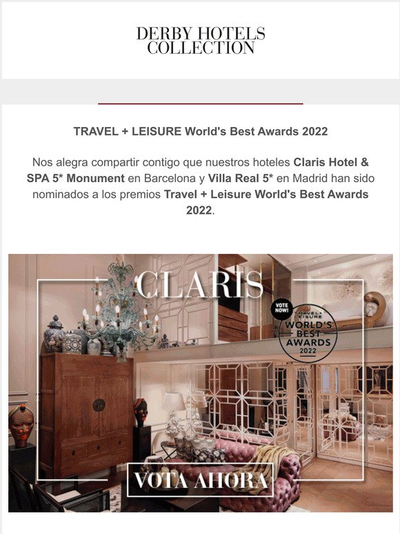-hemos sido nominados a los premios Travel + Leisure World's Best Awards 2022
