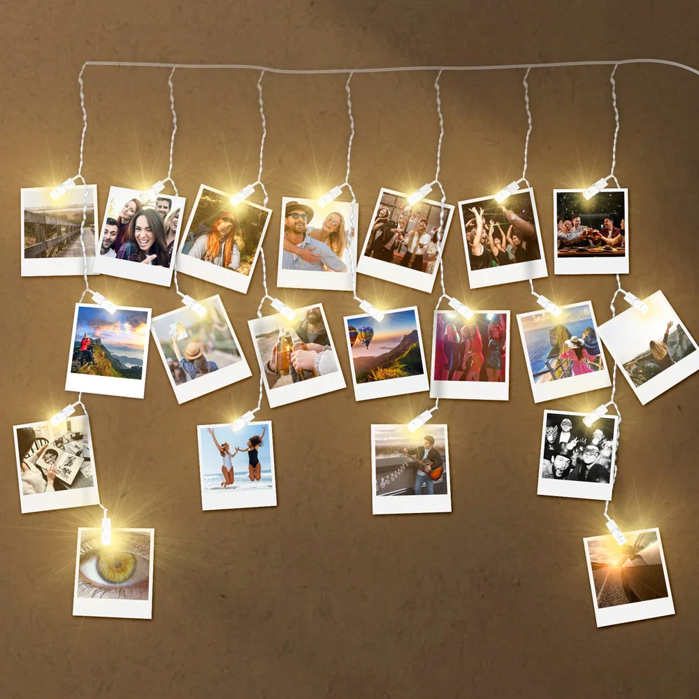 Image of Serie de Luces LED con 20 Clips para Fotos (2.38 m)