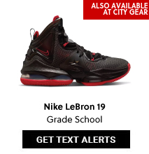 . Nike LeBron 19 "Black/University Red" Grade School Kids' Basketball Shoe
