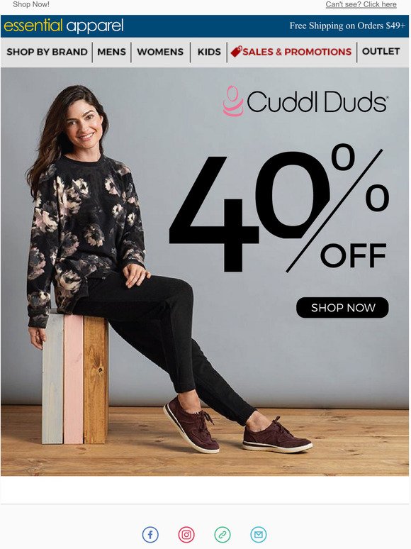 40% OFF All Cuddl Duds