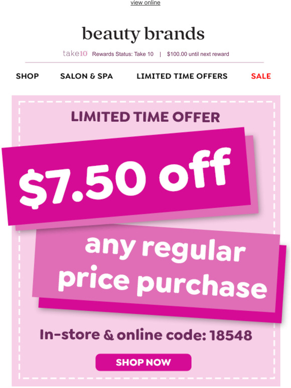 Beauty Brands Your 7.50 coupon is here! Milled