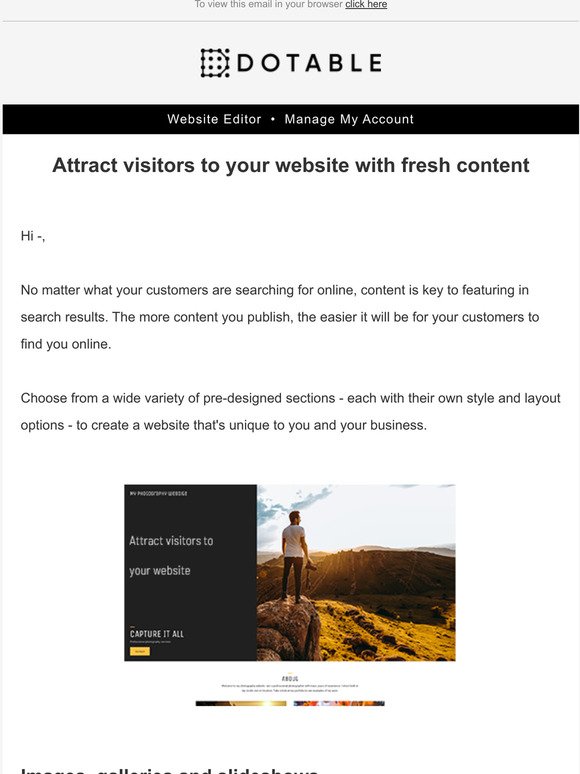 Attract visitors to your website with fresh content
