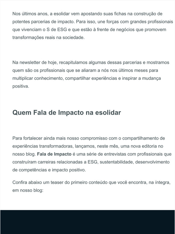 [Newsletter] Sobre PESSOAS que mudam o mundo