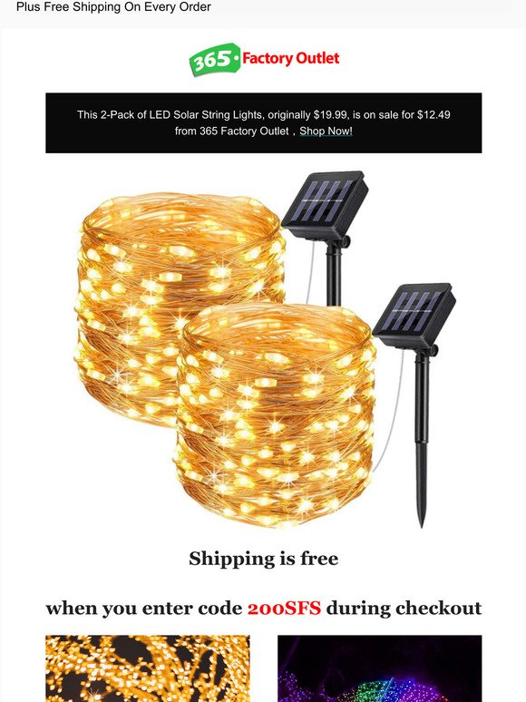 2pk Solar String Lights $12 Shipped