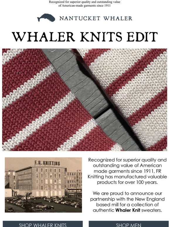 Nantucket Whaler Shop the Whaler Knits Edit Milled