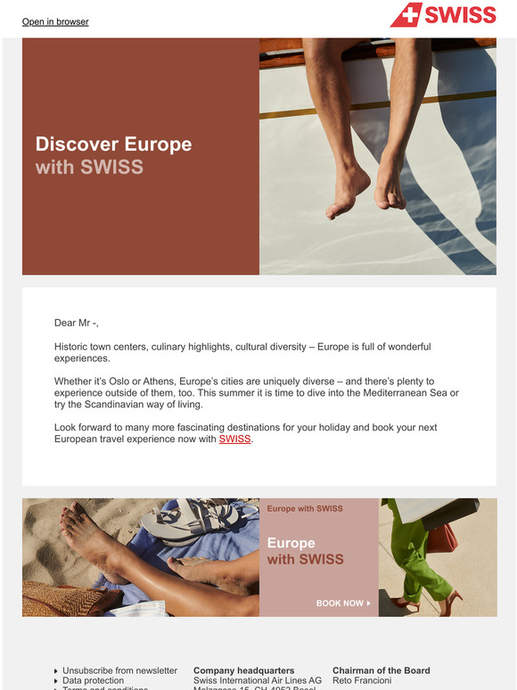 Discover Europe with SWISS