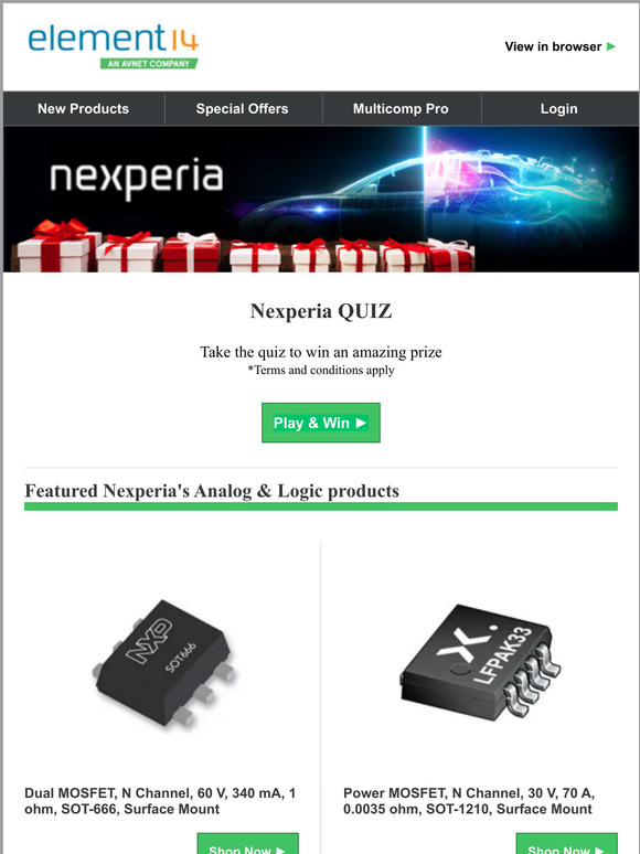 Nexperia Quiz Time! Play and win an amazing prize